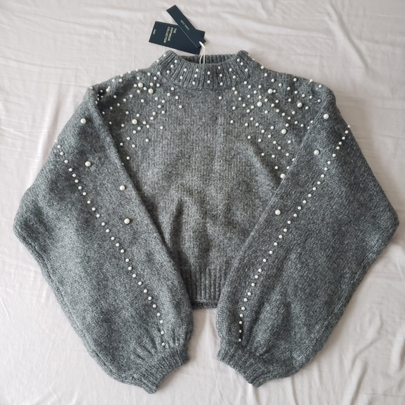 Zara Sweaters - Zara Crop Pearl Sweater Small